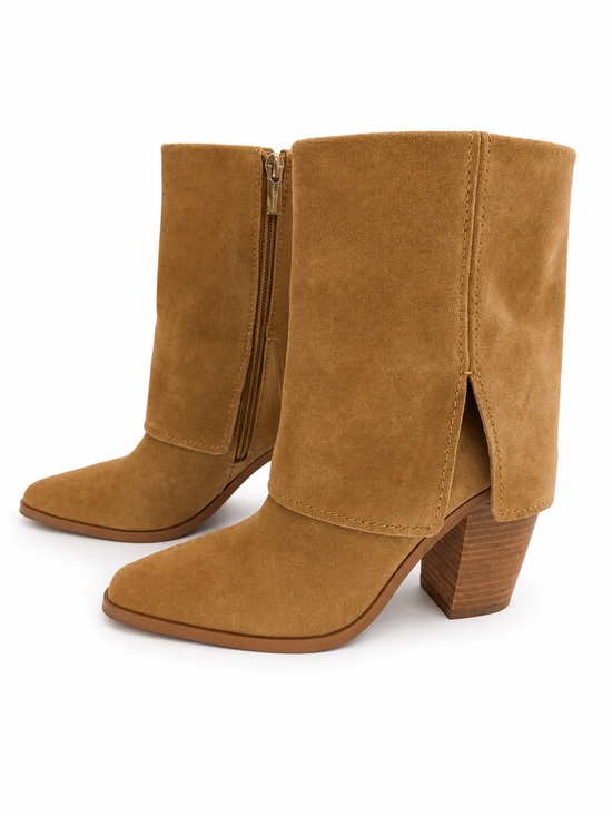 Vince Camuto Shoes - Vince Camuto Alolison Camel Suede Heeled Ankle Boots Women’s US 7 NWOT
